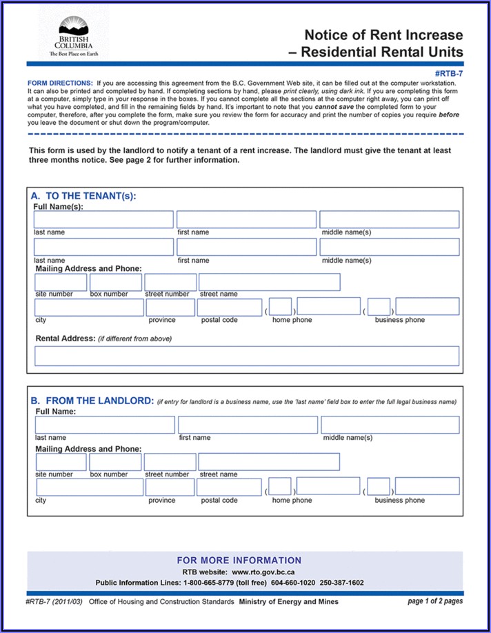 Bc Landlord Rental Application Form