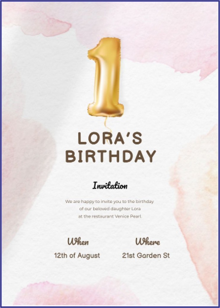 Birthday Party Announcement Template