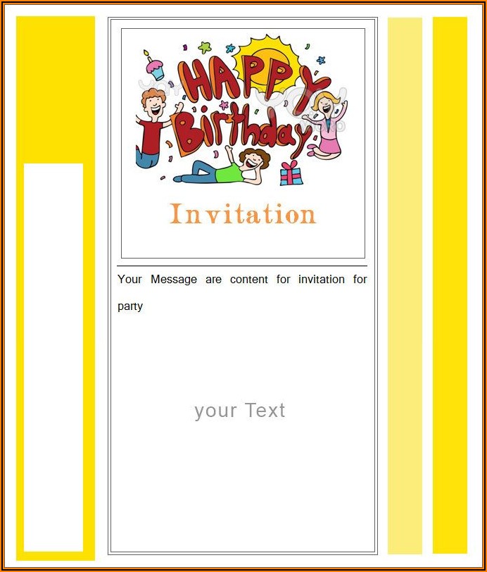Blank Birthday Party Invitation Template