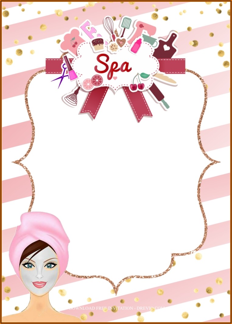 Blank Free Printable Spa Party Invitations Templates