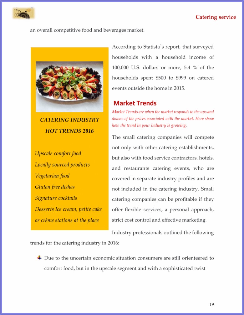 Catering Business Plan Template Uk