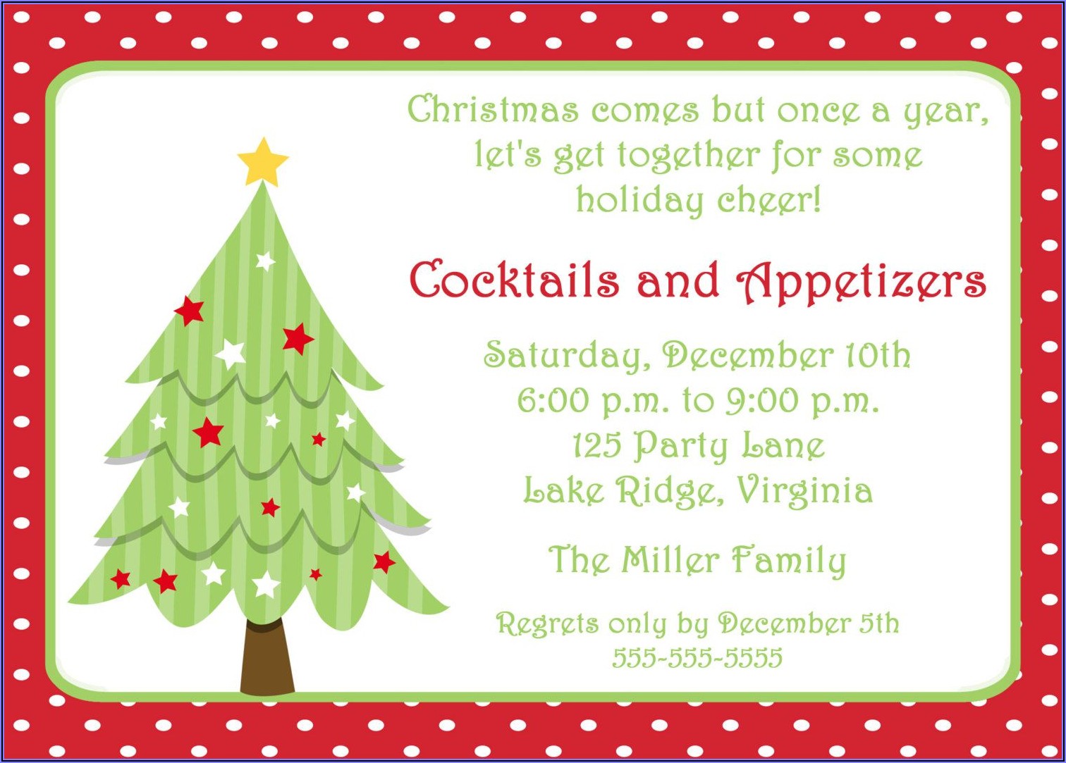 Children's Christmas Party Invitation Templates Free