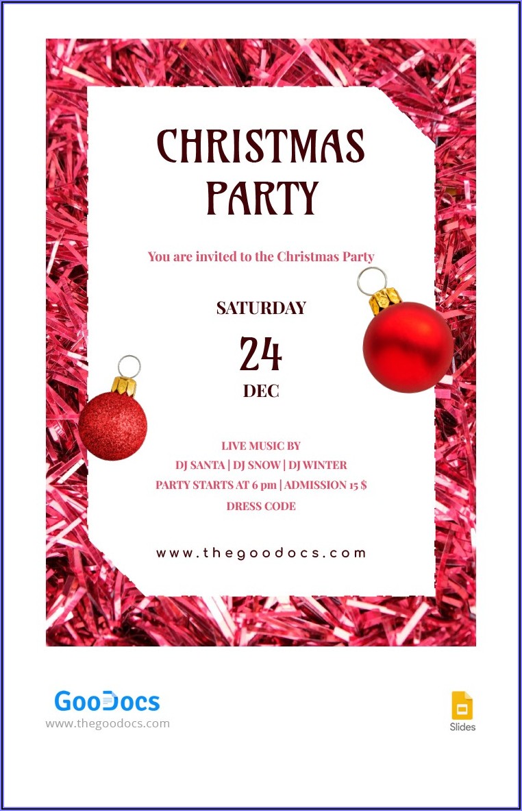 Christmas Party Invitation Template Google Docs