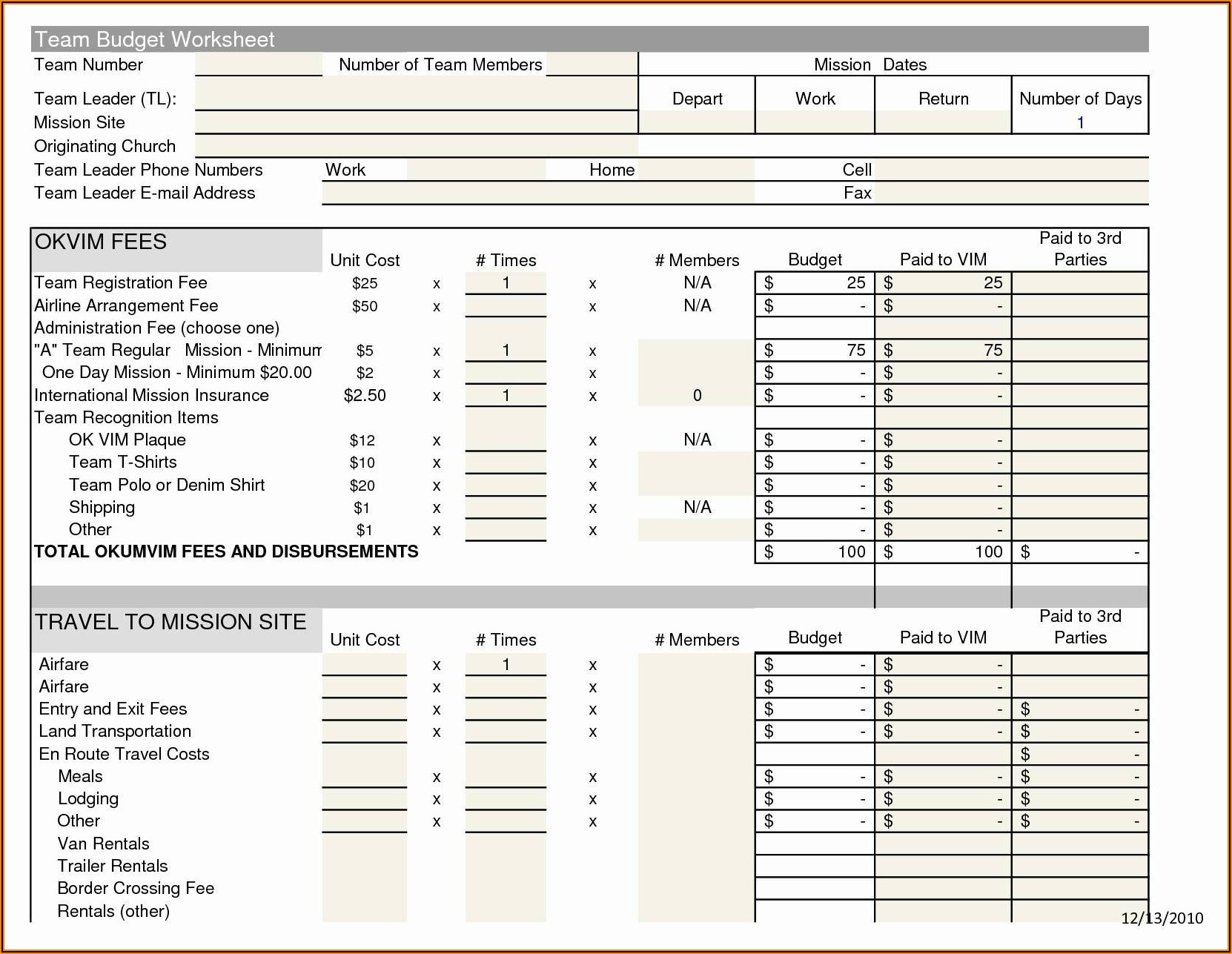 Church Balance Sheet Template Excel