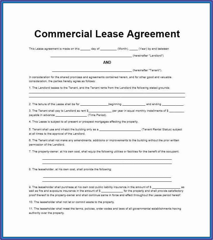 Commercial Real Estate Lease Contract Sample