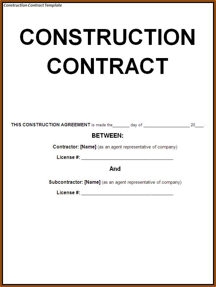 Construction Contract Terms And Conditions Template