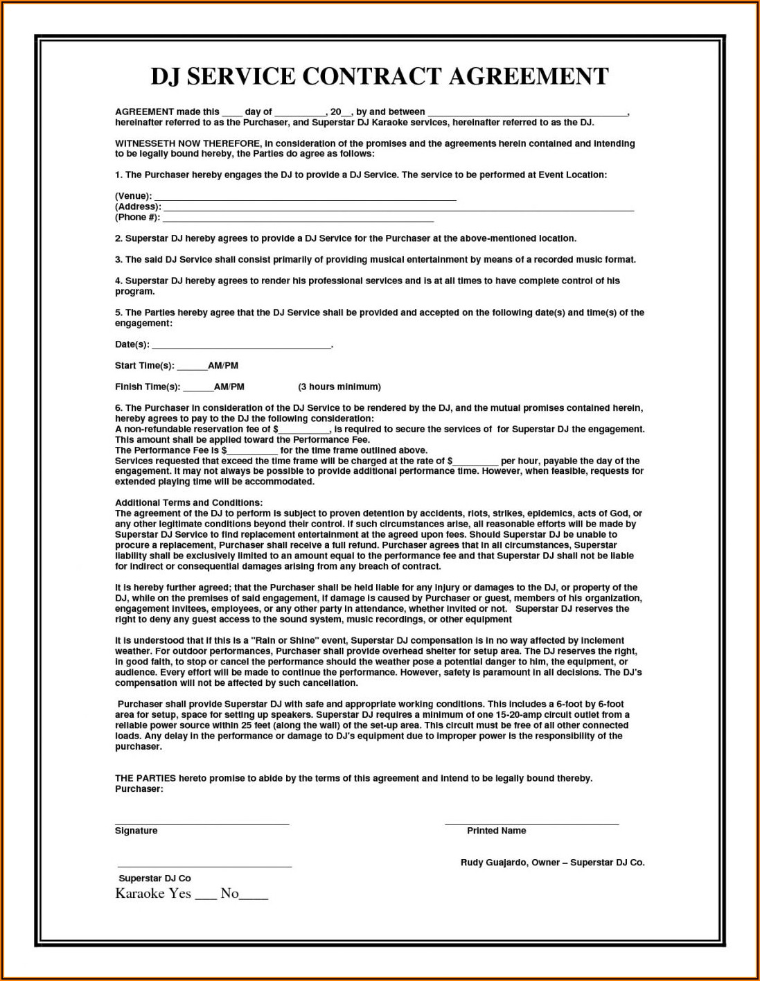 Contract Terms And Conditions Template