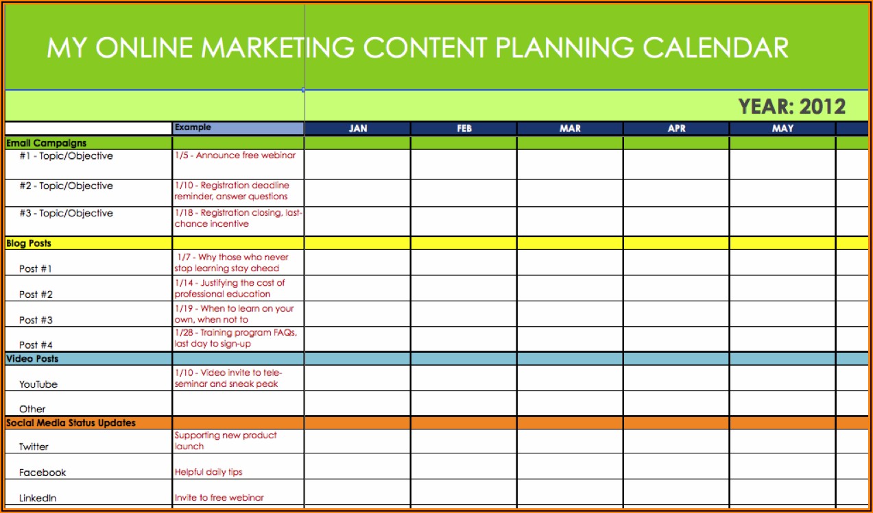 Digital Marketing Strategy Calendar Template
