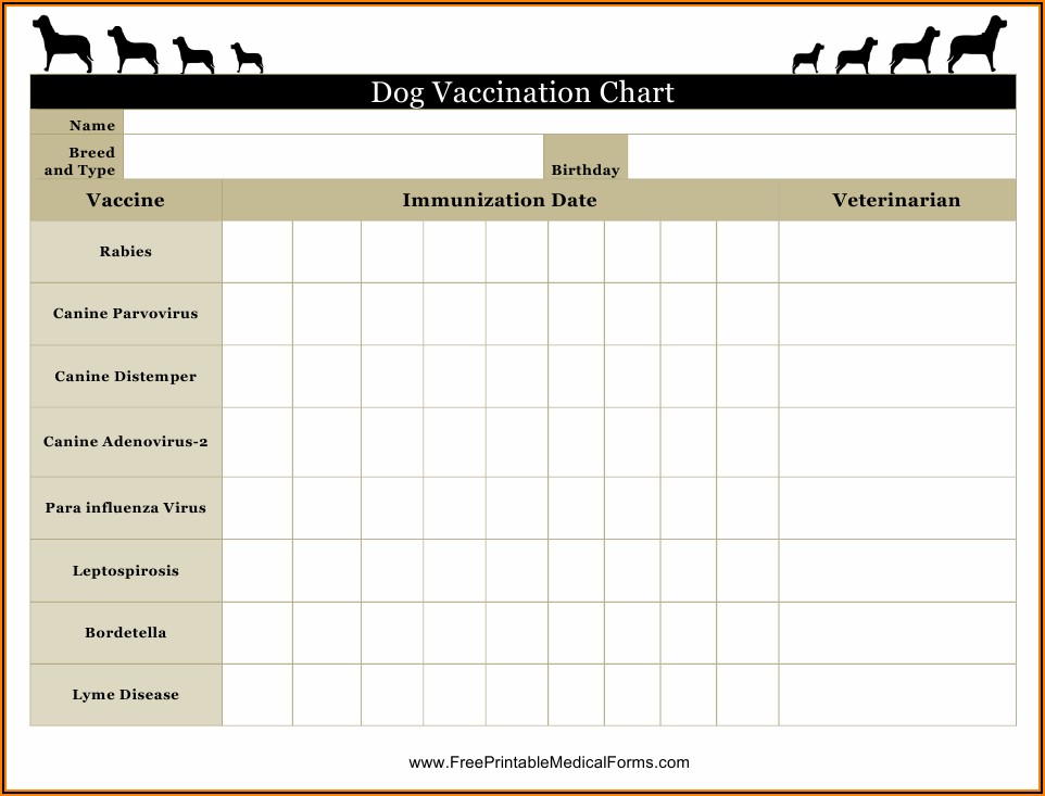 Dog Shot Record Chart Printable