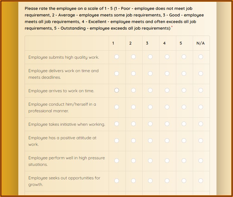 Employee Questionnaire Performance Free Employee Satisfaction Survey Template Word