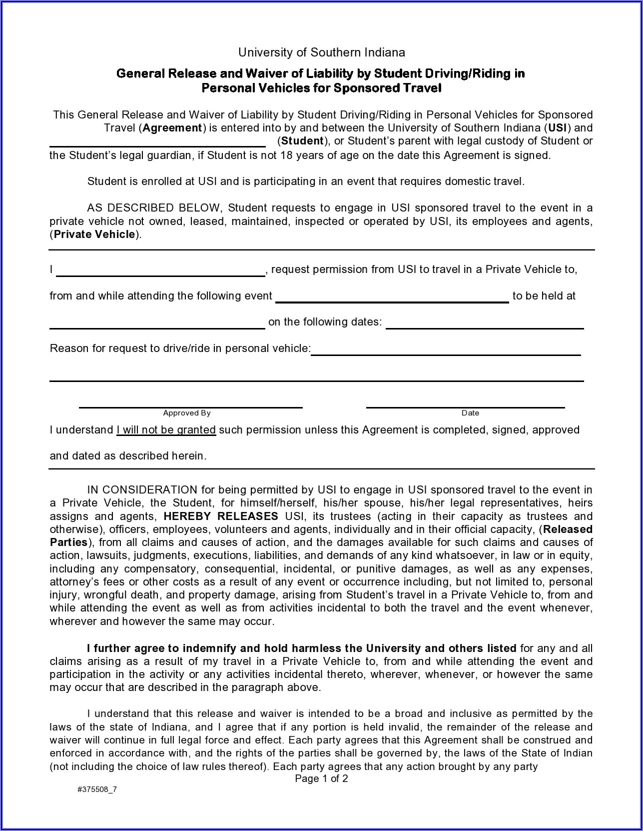 Employment Waiver Release Agreement Template