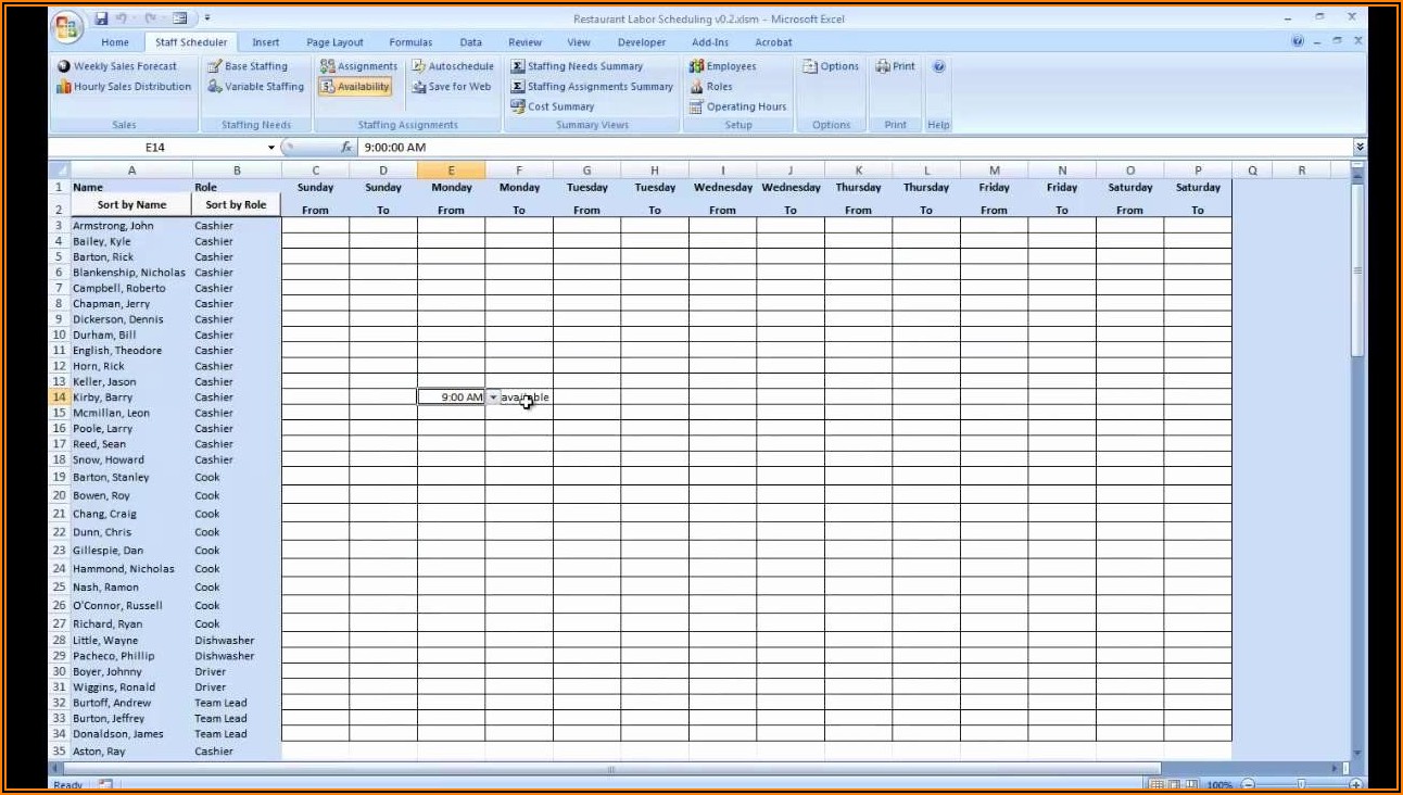 Free Employee Shift Schedule Template For Excel
