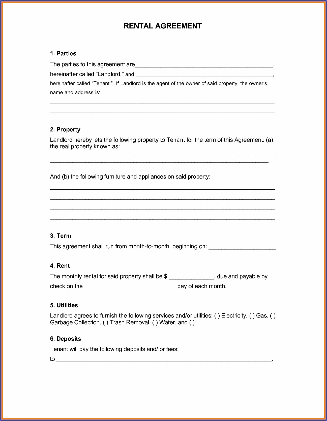 Free House Lease Agreement Template