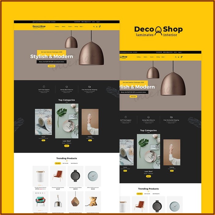 Interior Design Ecommerce Website Templates