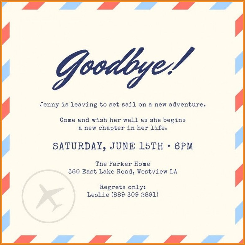 Leaving Party Invitation Template