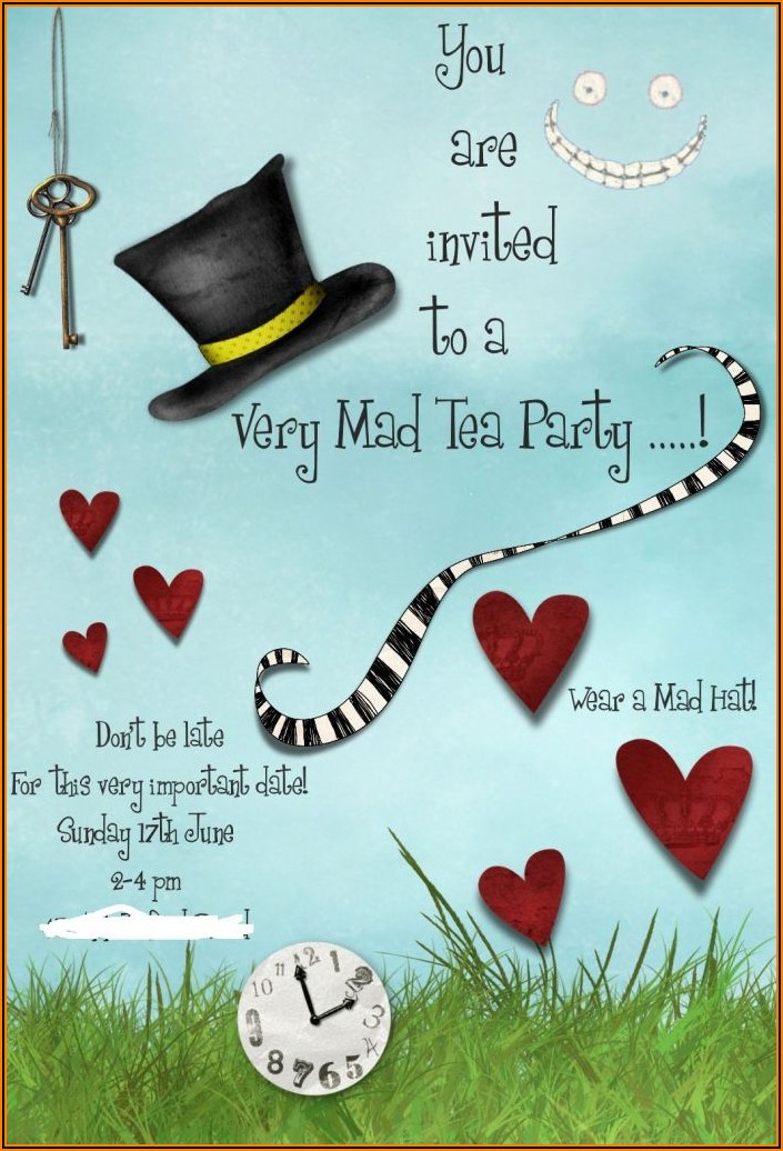 Mad Hatter Tea Party Invitations Free Printable