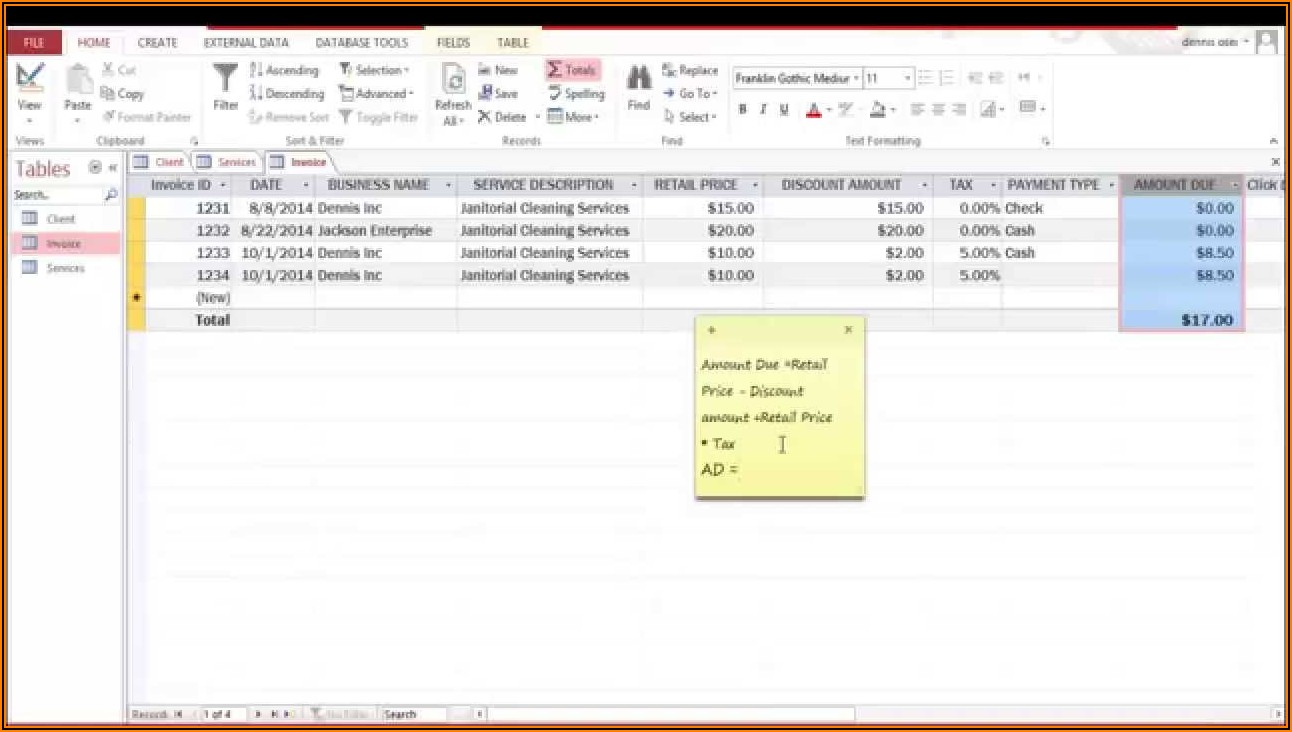 Microsoft Access Templates Invoice Tracking