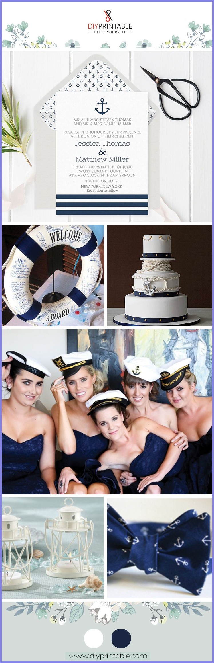Nautical Wedding Invitations Templates