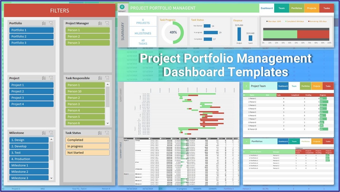 Project Portfolio Tracking Template Excel