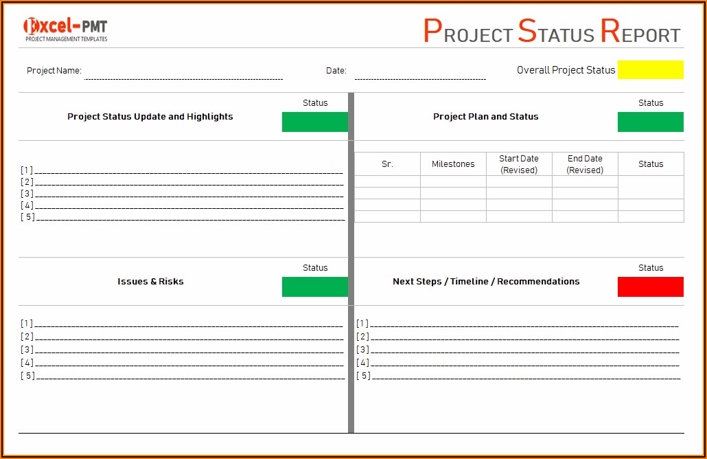 Project Report Template Excel