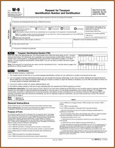 Fillable W 9 Form