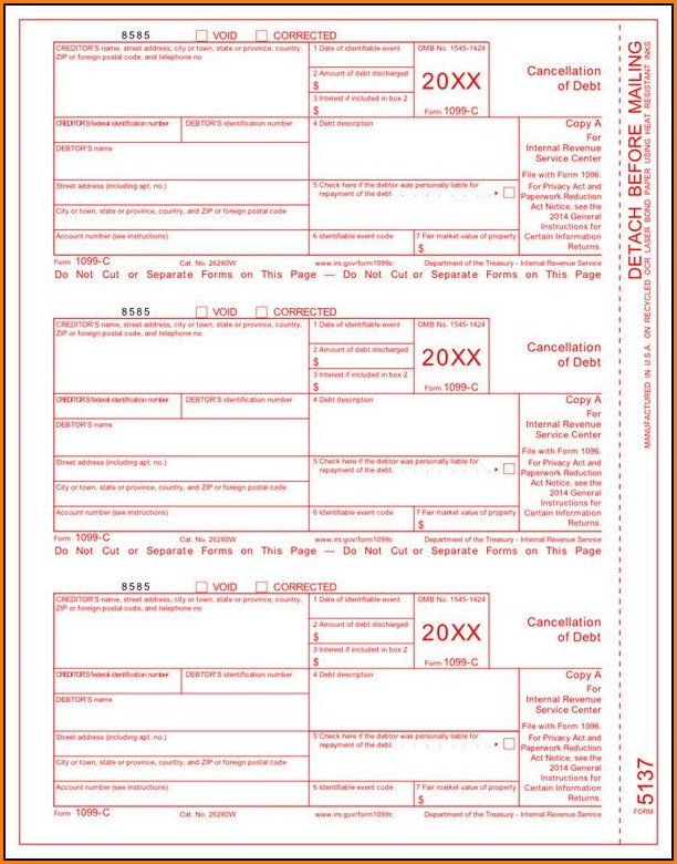 Irs Forms 1099 C