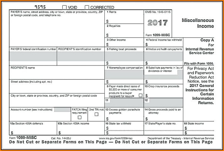Printable 1099 Misc Form 2017