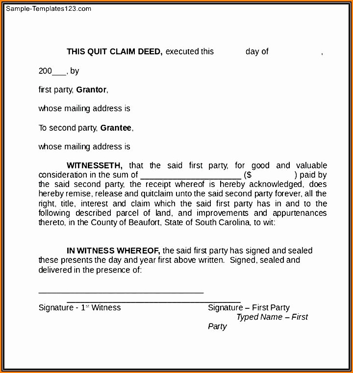 Quick Claim Deed Form Missouri