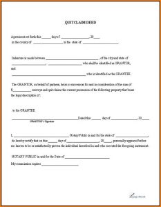 Quick Claim Deed Form Pdf