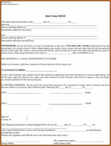 Quitclaim Deed Form Florida