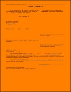 Quitclaim Deed Form Ohio