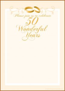 50th Wedding Anniversary Invitation Templates