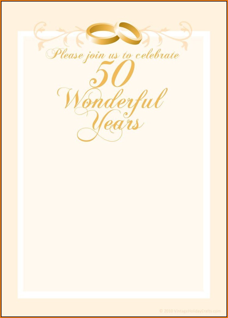 50th Wedding Anniversary Invitation Templates