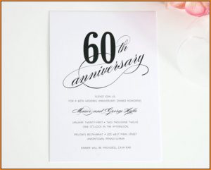 60th Wedding Anniversary Invitations Free Templates