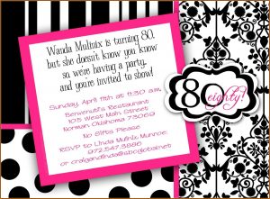 80th Birthday Invitation Templates Free Printable