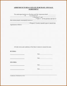 Addendum Template For Contract Agreement