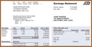 Adp Pay Stub Template Canada
