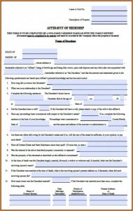 Affidavit Of Heirship Form Louisiana