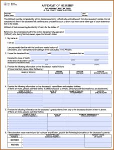Affidavit Of Heirship Form Texas