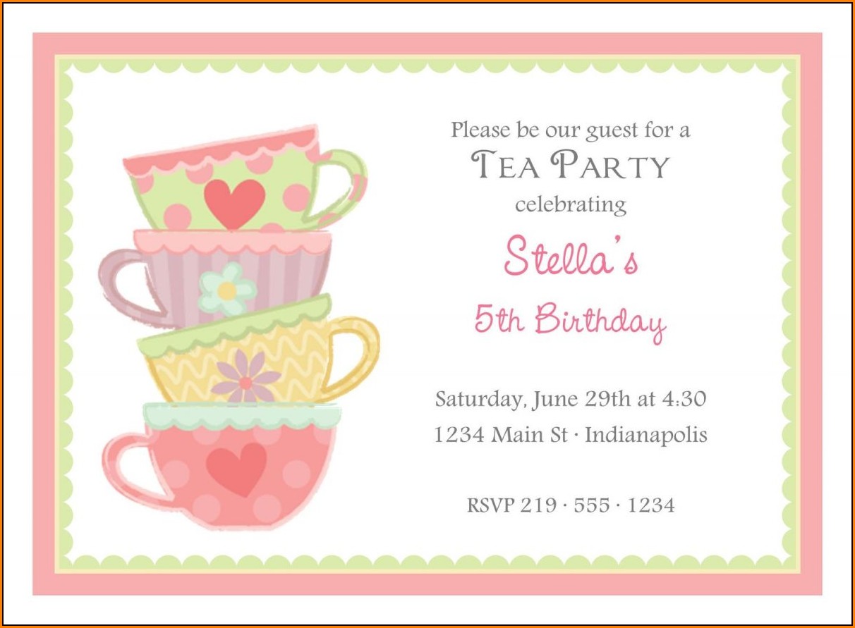 Afternoon Tea Party Invitation Template