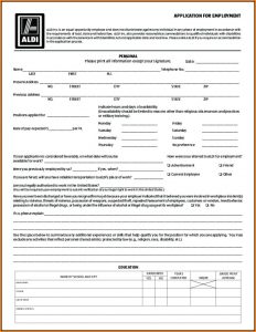 Aldi Job Application Form Online