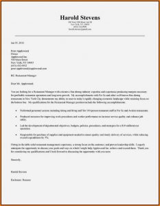 Application Letter For Hotel And Restaurant Manager