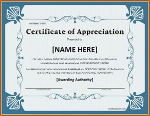 Appreciation Certificate Template For Teachers