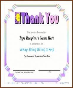 Appreciation Certificate Template Word