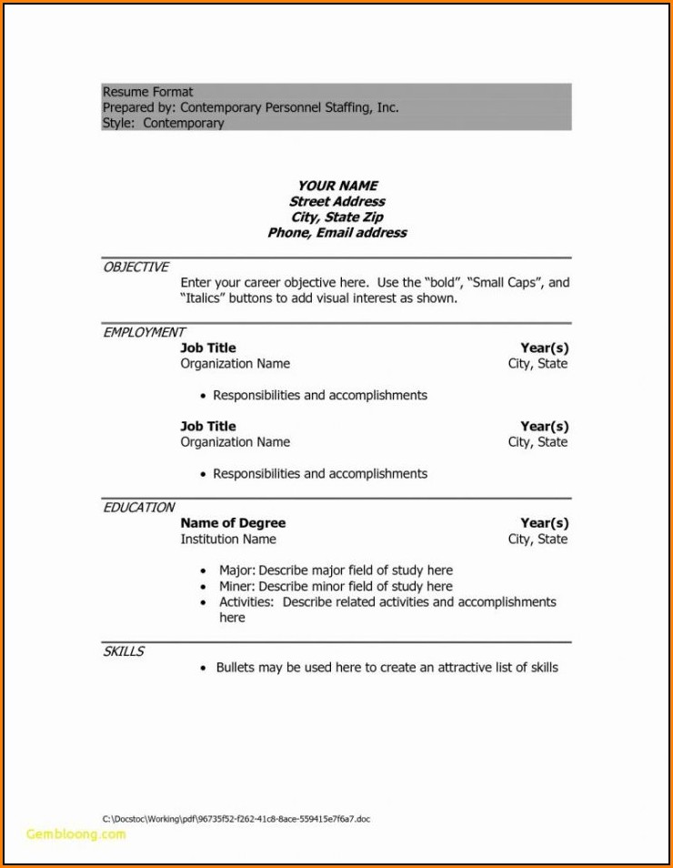 Attractive Resume Templates Free Download Doc