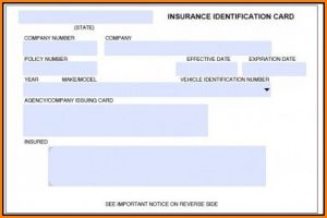 Auto Insurance Card Template