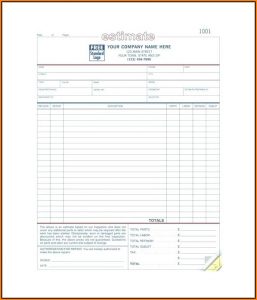Auto Repair Estimate Template Free Downloads