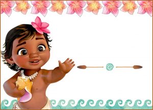 Baby Moana Birthday Invitation Template