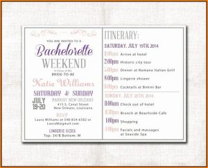 Bachelorette Itinerary Template