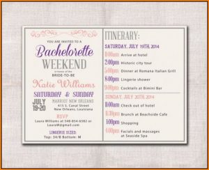 Bachelorette Itinerary Template Download